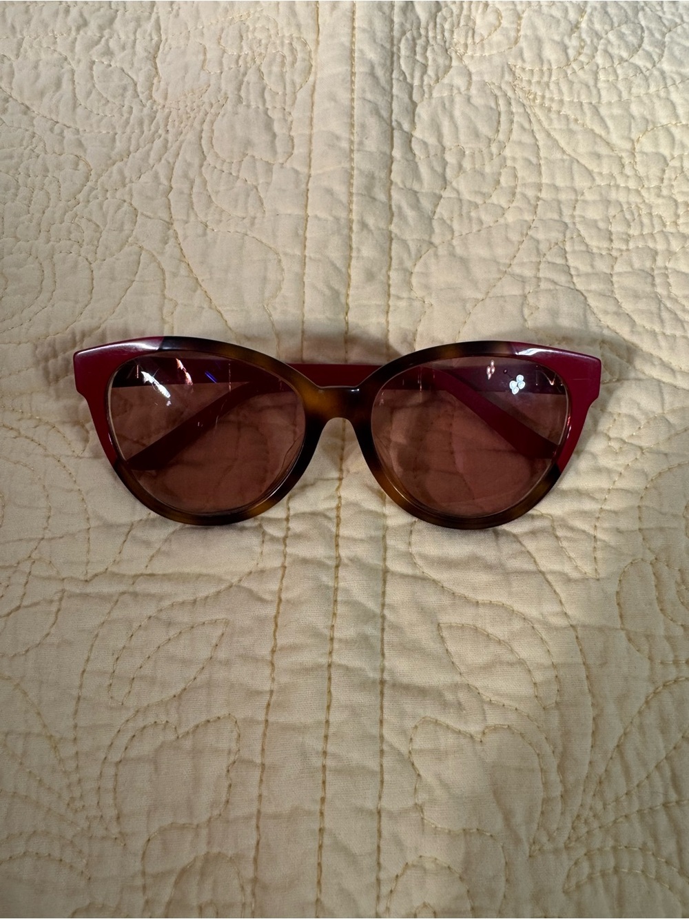 Maui Jim Sunshine Two-Tone Cat Eye Sunglasses in Burgundy Red and Brown